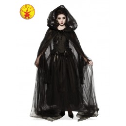 BLACK HOODED CAPE, LADIES