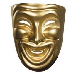 GOLD COMEDY MASK, MENS